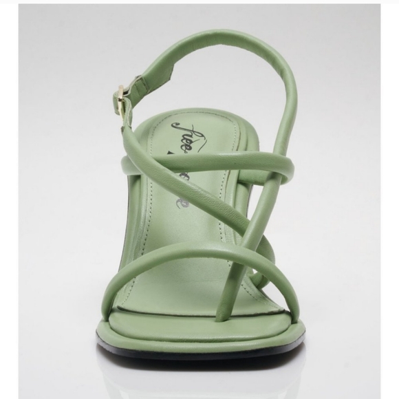 NEW Free People Secretly Sage Green Perth Strappy Slingback Heels - Picture 7 of 16